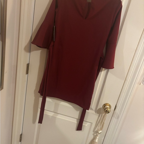 NWT Lulu's Last Love Song burgundy tie waist dress sz XS - Picture 9 of 12